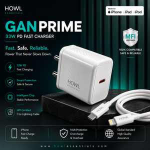 HOWL 33W GaN PD Fast Charger with Type-C to Lightning MFi Cable (HW-17)