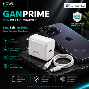 HOWL 33W GaN PD Fast Charger with Type-C to Lightning MFi Cable (HW-17)