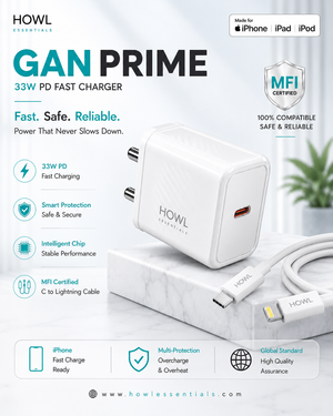HOWL 33W GaN PD Fast Charger with Type-C to Lightning MFi Cable (HW-17)