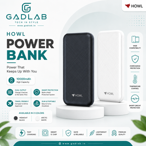 HOWL 10000mAh Fast Charging Power Bank (Model: HW-34) – Dual USB Output