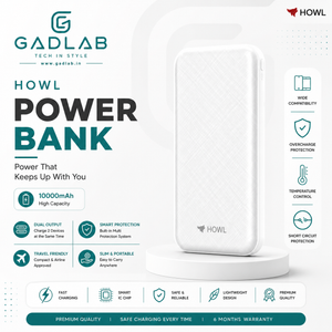 HOWL 10000mAh Fast Charging Power Bank (Model: HW-34) – Dual USB Output