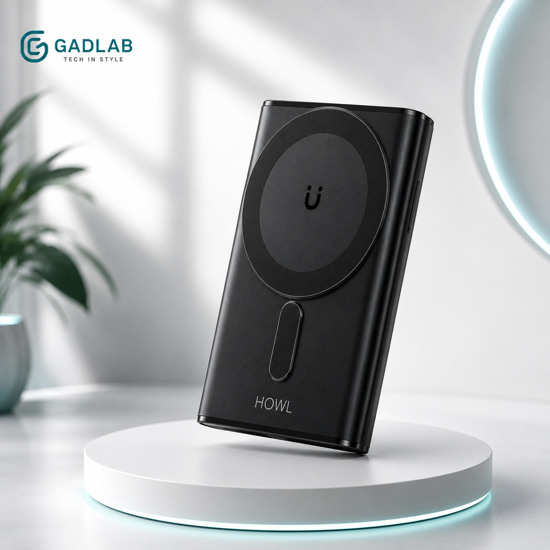 HOWL MagSafe Magnetic Wireless Power Bank 10000mAh | 15W Fast Wireless Charging | USB-C PD 20W