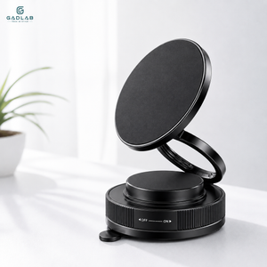 3-Axis Adjustable Vacuum Magnetic Phone Holder | 360° Rotation | Strong Suction Dashboard Mount | Black