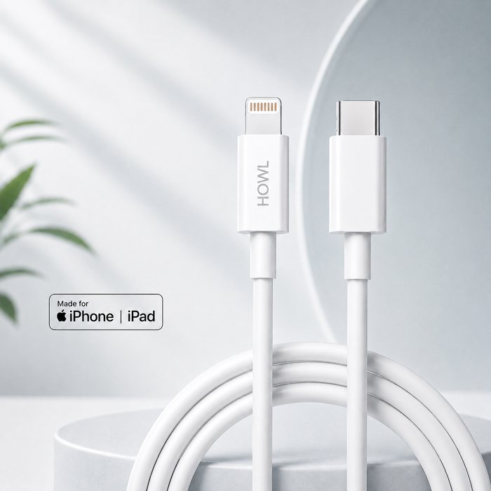 HOWL 30W USB-C to Lightning Fast Charging Cable – Apple MFi Certified | 1 Meter