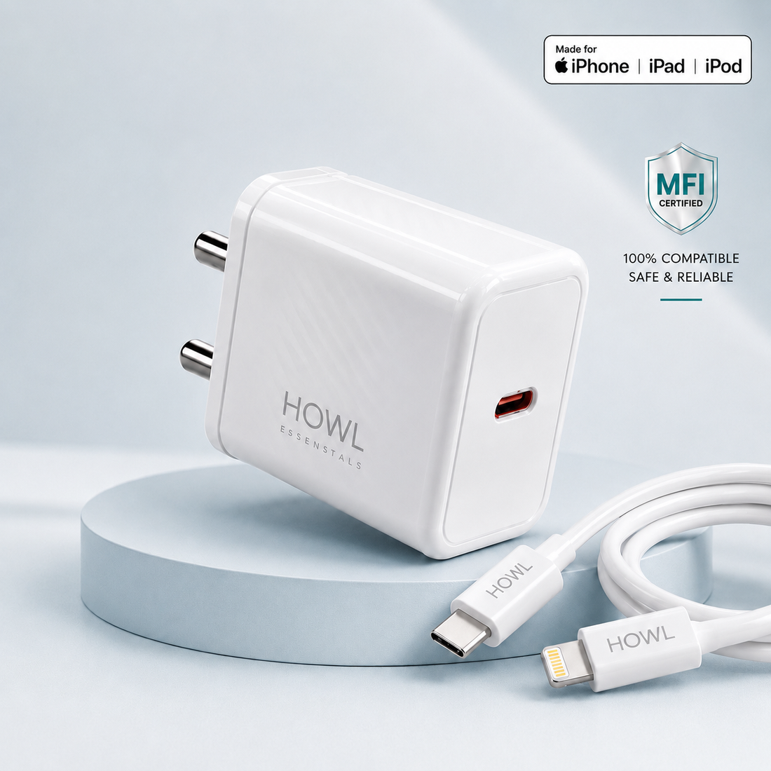 HOWL 33W GaN PD Fast Charger with Type-C to Lightning MFi Cable (HW-17)