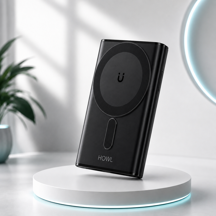 HOWL MagSafe Magnetic Wireless Power Bank 10000mAh | 15W Fast Wireless Charging | USB-C PD 20W