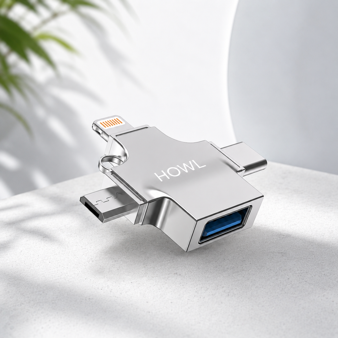 HOWL 3-in-1 OTG Multi Connector – Lightning, Type-C & Micro USB to USB