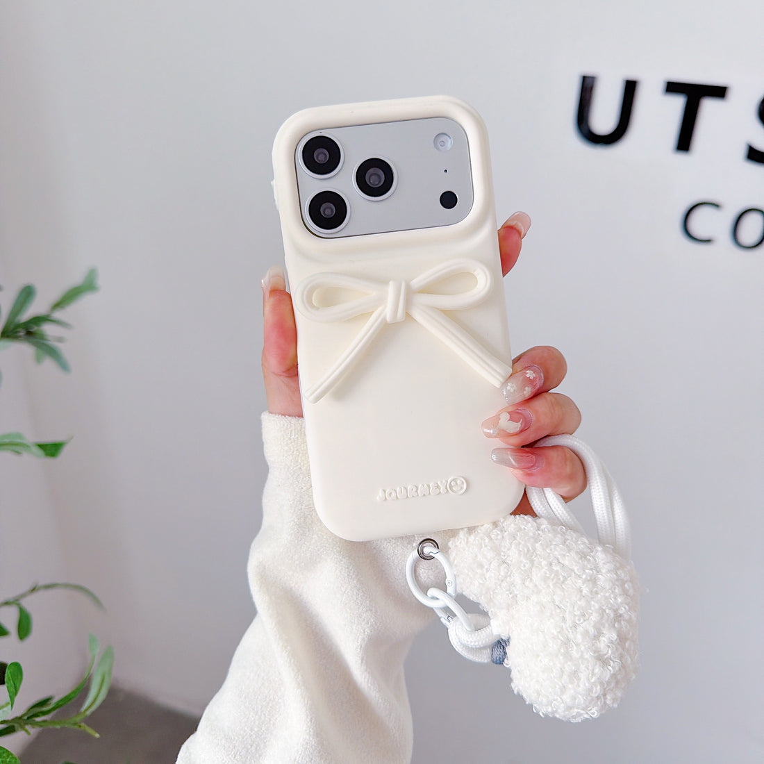Bow Heart Strap Case for iPhone – Cute Silicone Protective Cover