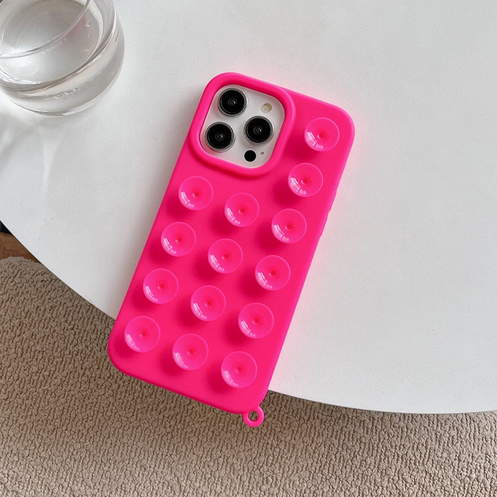 Suction Cup Silicone iPhone Case with Wrist Strap