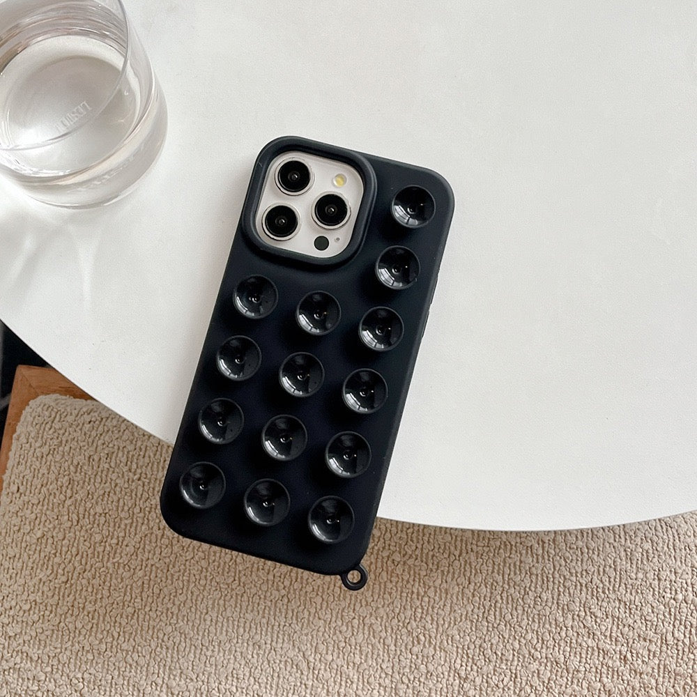 Suction Cup Silicone iPhone Case with Wrist Strap