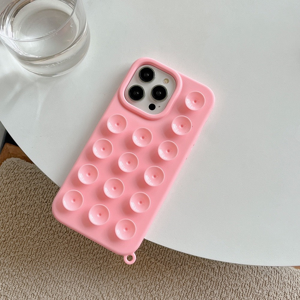 Suction Cup Silicone iPhone Case with Wrist Strap