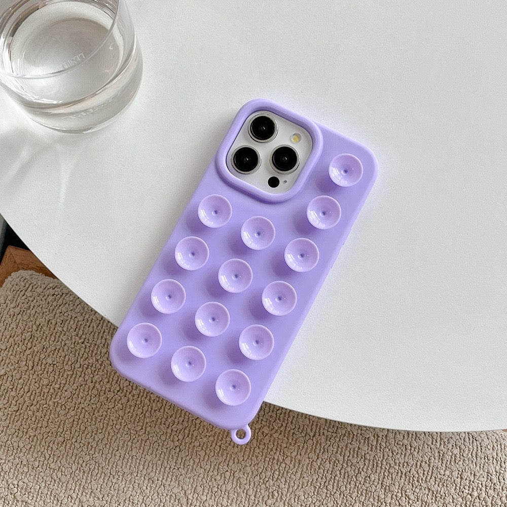 Suction Cup Silicone iPhone Case with Wrist Strap