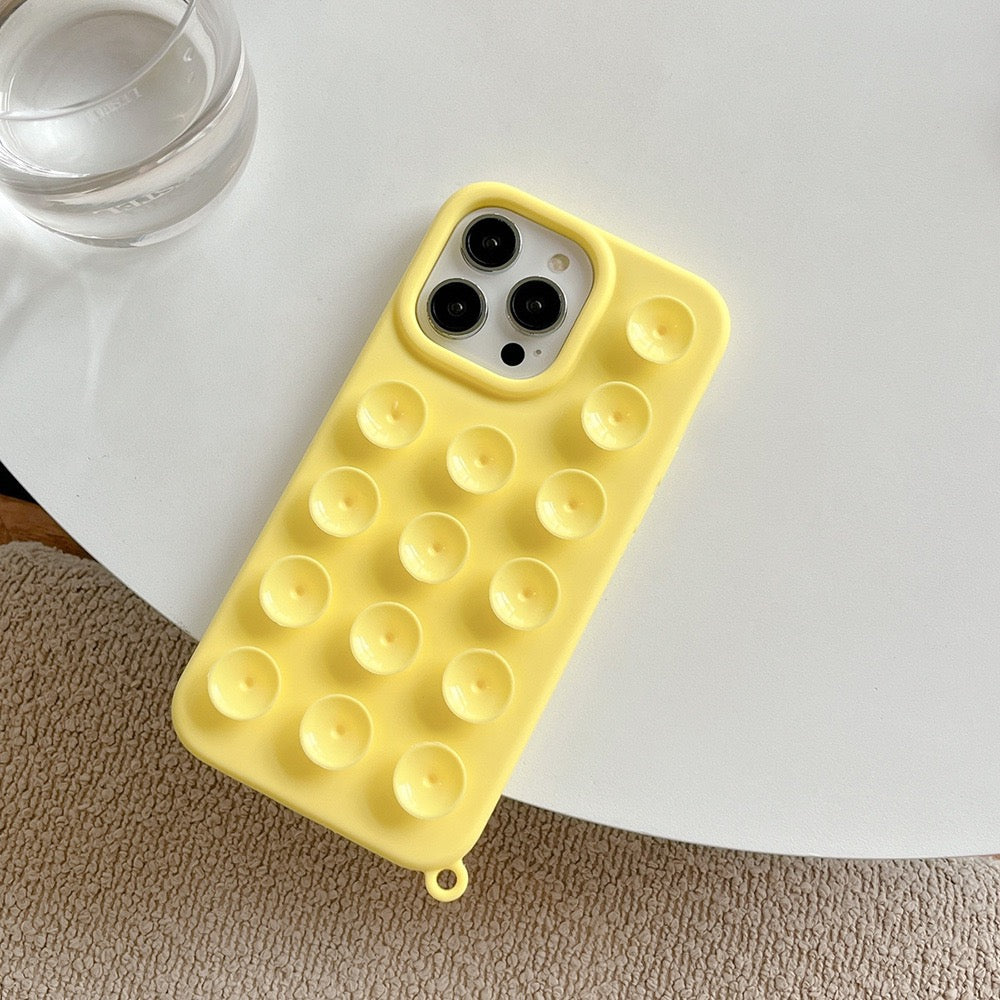 Suction Cup Silicone iPhone Case with Wrist Strap