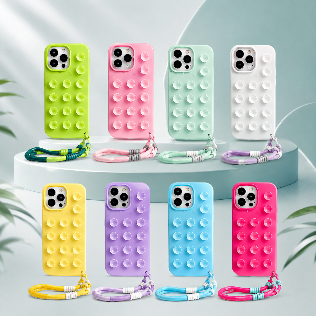 Suction Cup Silicone iPhone Case with Wrist Strap