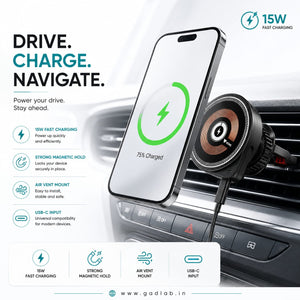 HOWL 15W Magnetic Wireless Car Charger | Air Vent Mount | Model HW