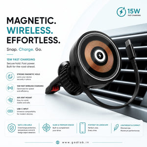 HOWL 15W Magnetic Wireless Car Charger | Air Vent Mount | Model HW